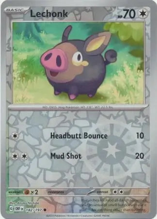 Obsidian Flames Lechonk #182/197 reverse holo